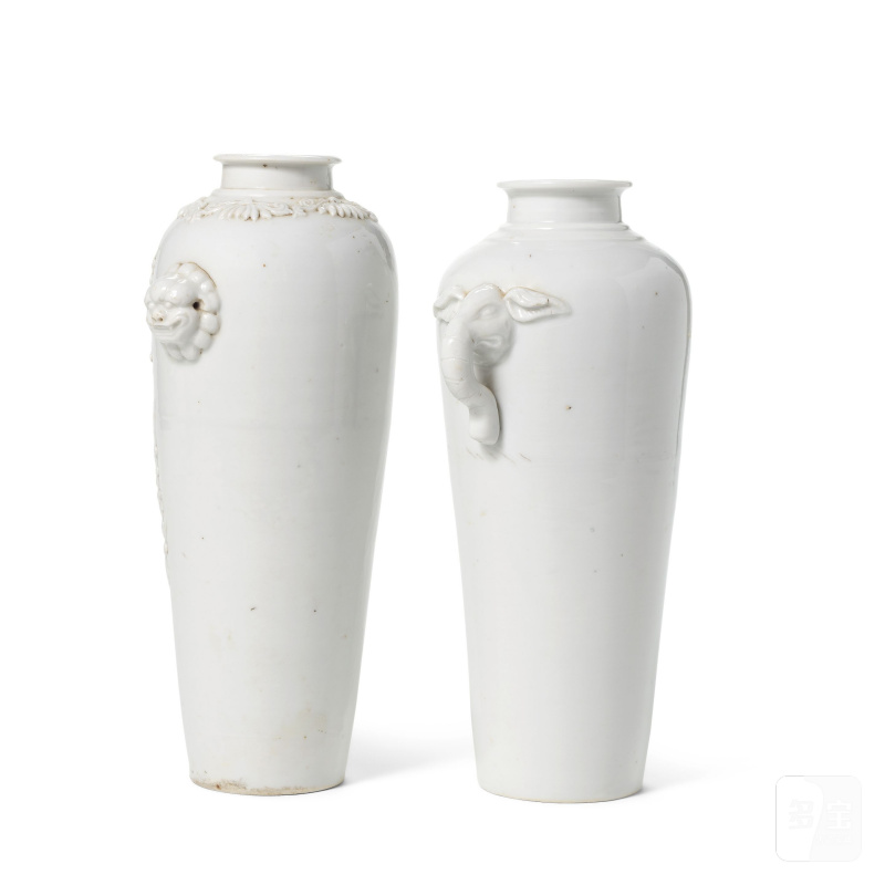 十七世紀 德化窯瓶兩件 | TWO BLANC-DE-CHINE VASES - 图4